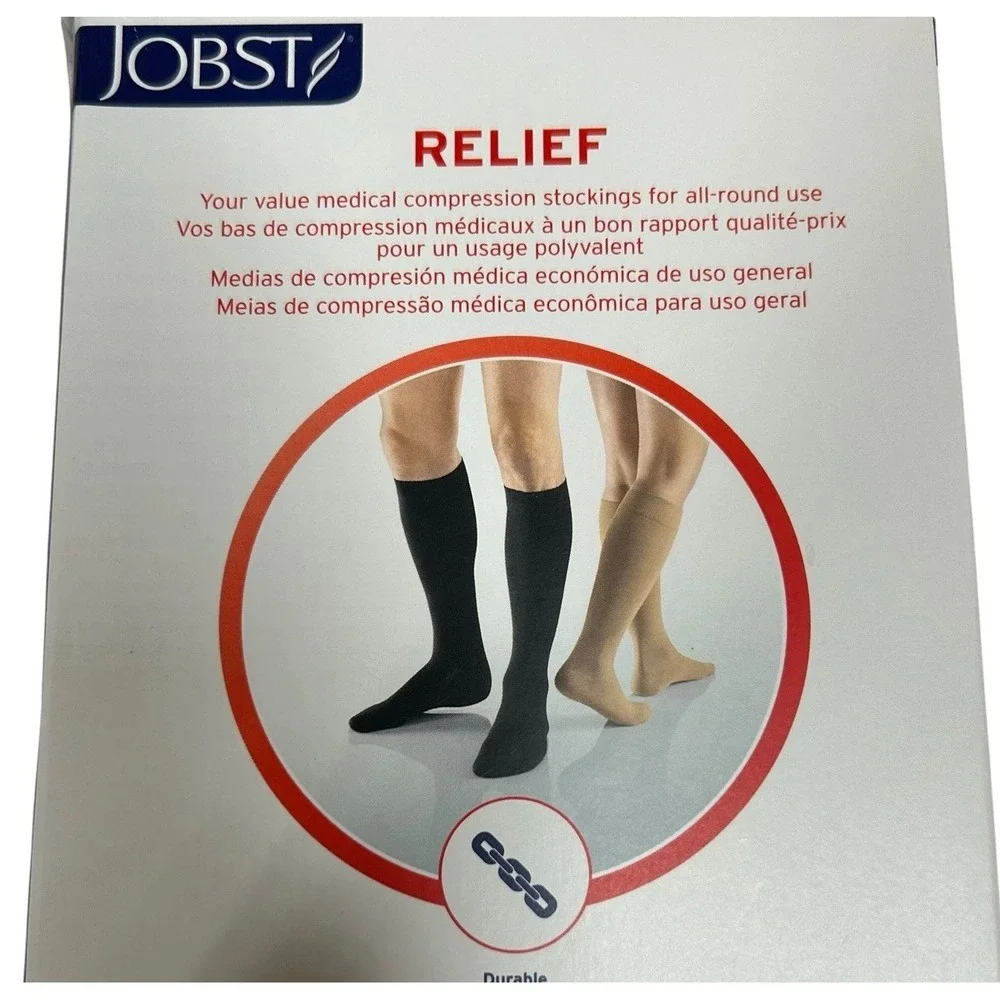 3 Pair JOBST Relief Closed Toe Knee Hi Compression Socks XL Beige 15-20 mmHg NEW